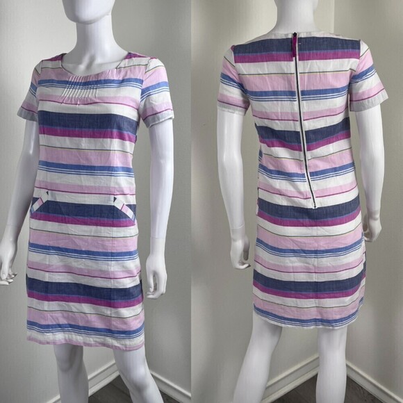 Joules Size 2 Henrietta Pink Cotton Linen Sheath Mini NEW Dress Party Minimalist - Picture 4 of 9